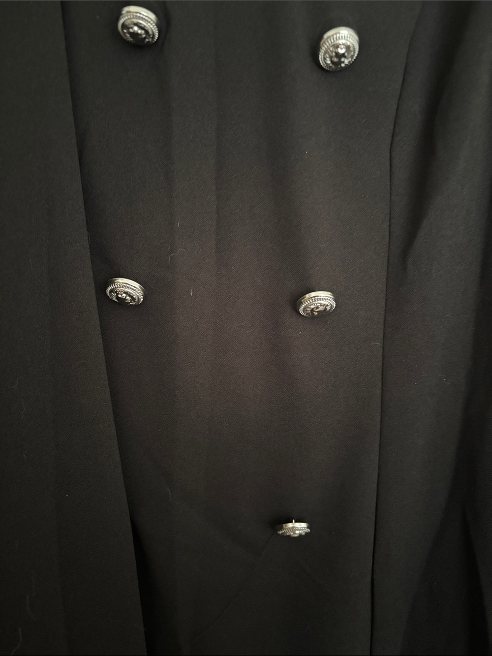 NEW Black & White Puff Sleeve Double-Breasted Dress - Picture 4 of 5